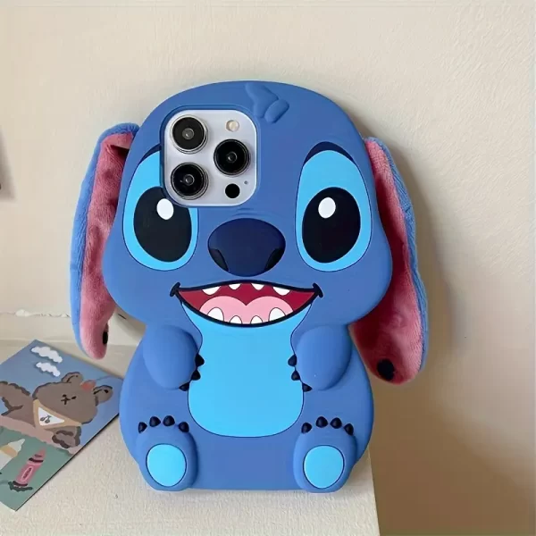 [Stylish Stitch Phone Case] Cute and Stylish Silicone Phone Case Featuring Disney's Stitch | Designed for iPhone Models 16/15/14/13/12/11 Plus Pro Max - Protective Accessory, Perfect Gift