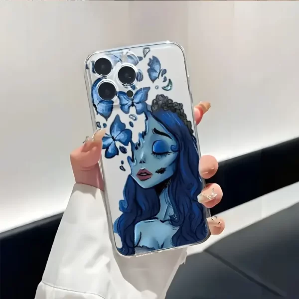 Transparent butterfly girl pattern all-inclusive anti-drop phone case for Apple 15PROMAX #ULTRA/ 15PLUS/ 15PRO/ 15/ 14PROMAX/ 14PLUS/ 14PRO/ 14/
