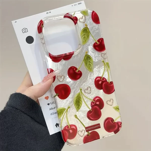 [Cherry-Patterned Phone Case] Cherry-Patterned Full-Screen Phone Case for iPhone 16 15 14