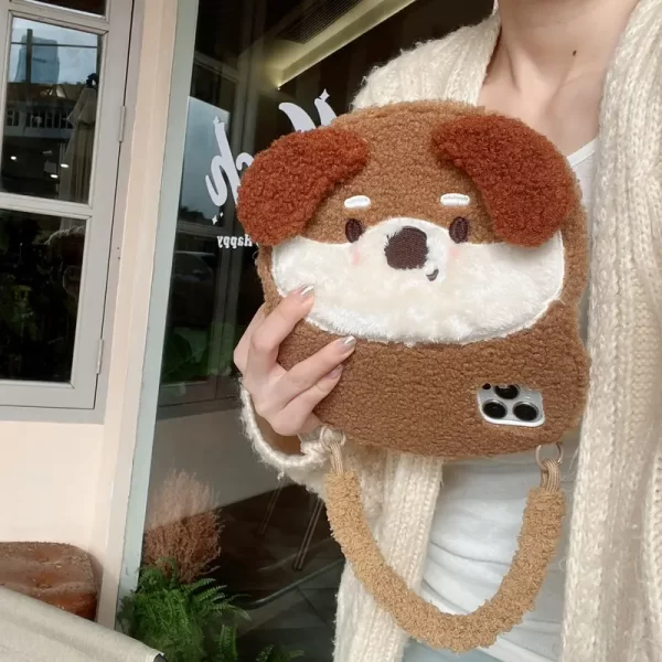 New High Luxury Fashion Exquisite Cute Dog Plush Flip Cover Case, Upgraded Model Cute With Lanyard Flip Phone Case, Shockproof Protective Case, Anti-slip, Put Scratches, For IPhone16Pro/for IPhone15Promax/for IPhone16/for IPhone14 Pro Max 13 12 11 Suitable As A Holiday Gift For Family. Boyfriend Girlfriend, Boys Girls And
