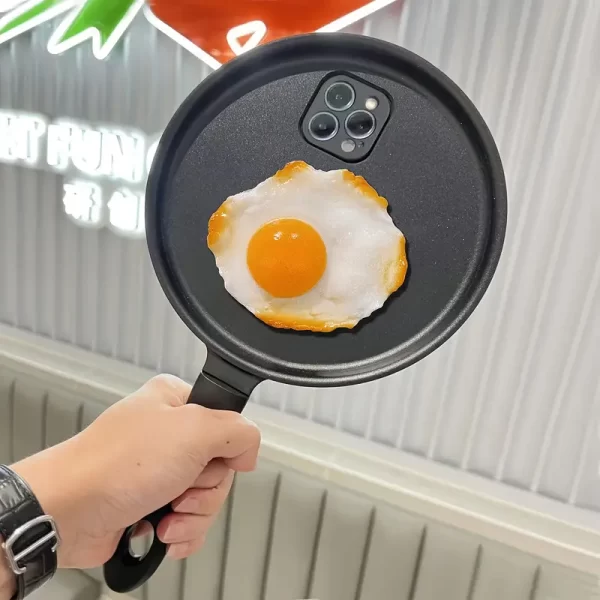 Fun And Funny Fried Egg Pan Apple Series Phone Case for iPhone 13 Pro Max, iPhone 14 Pro Max, And iPhone 15 Pro Max, All Inclusive Anti Drop Soft Case