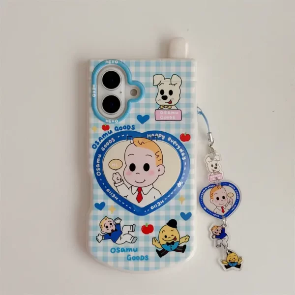 Love-themed men's and women's mobile phone protective covers, suitable for iPhone 16/15 Pro Max non-standard protective cases, featuring antenna-like design and appearance, perfect for couples as a gift.