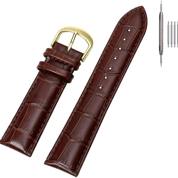 EACHE Croco Design Leather Watch Bands, Classical Leather Watch Straps For Women&Mens Waterproof 12mm 14mm 16mm 18mm 19mm 20mm 22mm