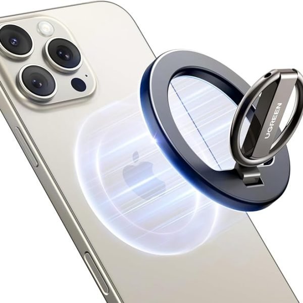 UGREEN Magnetic Phone Grip for MagSafe Phone Holder, Universal Strong Magnetic Ring Phone Stand Compatible with iPhone 16 Pro, iPhone 15 Pro Max, iPhone 14 13 12, MagSafe Accessories