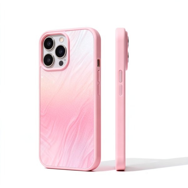 Pink Marble Gradient iPhone Case – Soft Matte Shockproof Cover for iPhone 15/16 pro Series
